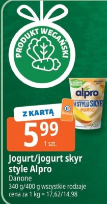 Jogurt/jogurt skyr style Alpro Danone promocja w Leclerc