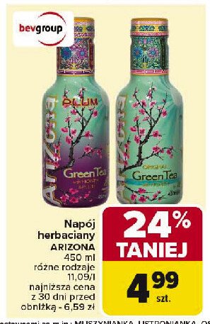 Napój zielona herbata z miodem Arizona promocja w Carrefour