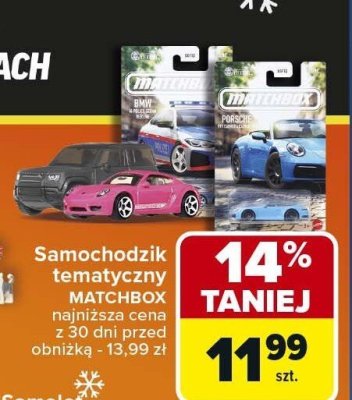 Samochodzik tematyczny MATCHBOX promocja w Carrefour