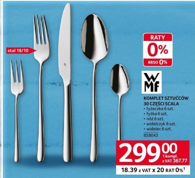 Komplet sztućców WMF 30 części Scala promocja w Selgros