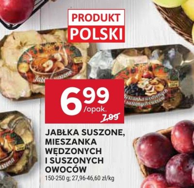 Jabłka suszone, mieszanka wędzonych i suszonych owoców promocja w Stokrotka