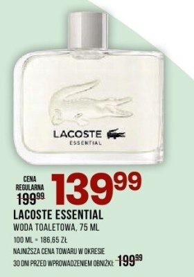 Perfumy Lacoste Essential woda toaletowa męska 75 ml promocja w Drogerie Natura