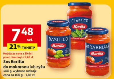 Sos do makaronu lub ryżu 400 g wybrane rodzaje Barilla promocja w Auchan