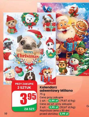 Kalendarz adwentowy Millano promocja w Dino