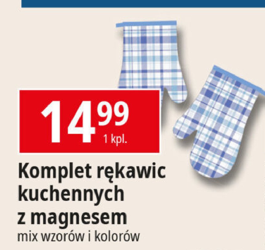 Komplet rękawic kuchennych z magnesem promocja