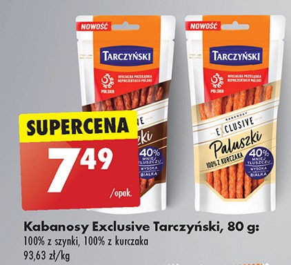 Kabanosy palusz 40% mniej tłuszczu wieprzowe Tarczyński kabanos exclusive promocja