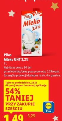 Mleko UHT 3,2% promocja w Lidl
