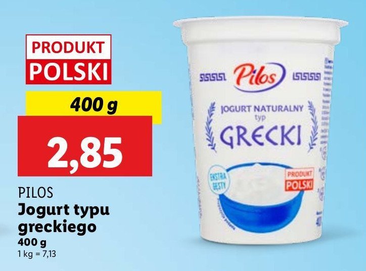 Jogurt grecki Pilos promocja w Lidl