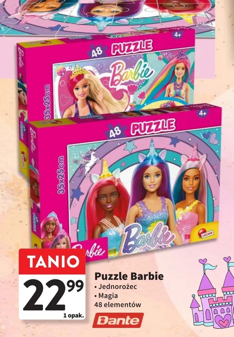 Puzzle barbie jednorożec Dante promocja