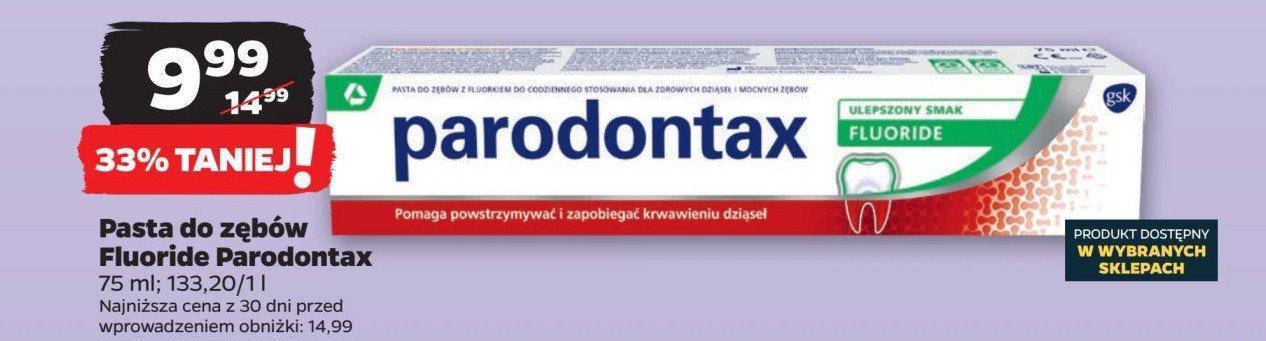 Pasta do zębów Parodontax fluoride promocja