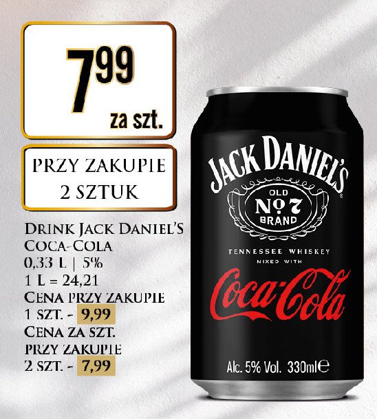 Drink JACK DANIEL'S & COLA promocja
