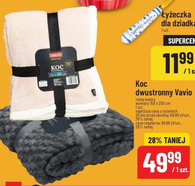 Koc dwustronny Vavio różne kolory 150 x 200 cm promocja w POLOmarket