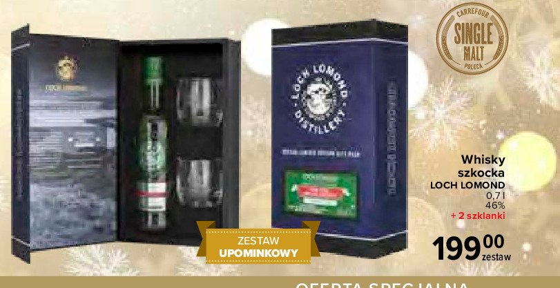 Whisky + 2 szklanki Loch lomond the open promocja