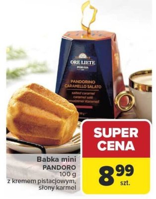 Babka mini PANDORO z kremem pistacjowym, słony karmel promocja w Carrefour