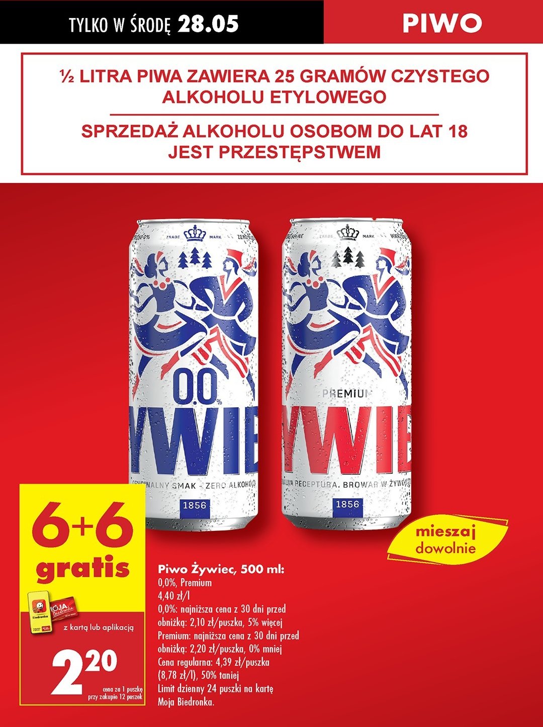 Piwo Żywiec bezalkoholowe promocja w Biedronka