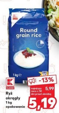 Ryż biały okrągły K-classic promocja