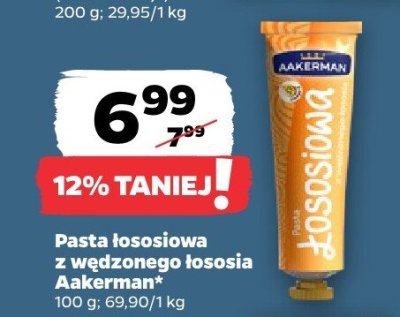 Pasta łososiowa z wędzonego łososia Aakerman promocja w Netto