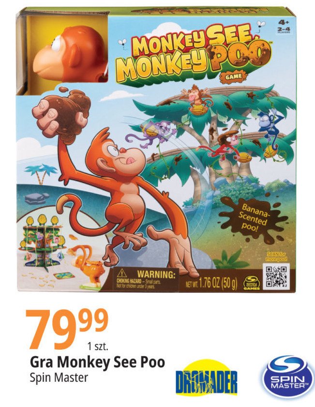 Gra monkey see poo Spin master promocja