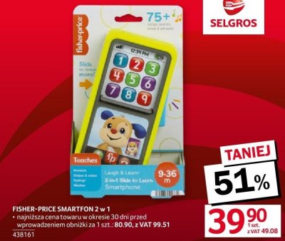 Fisher-Price Smartfon 2 w 1 promocja w Selgros