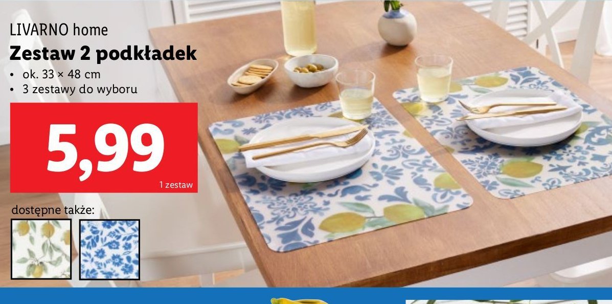 Podkładki 33 x 48 cm LIVARNO HOME promocja w Lidl
