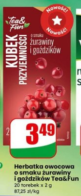 Herbatka owocowa o smaku żurawiny i goździków  promocja w Dino