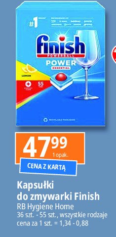 Tabletki do zmywarek lemon Finish power all in 1 promocja