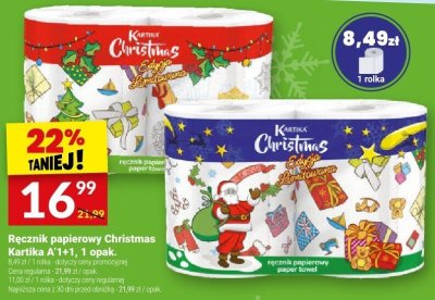 Ręcznik papierowy Christmas Kartica A+1+1, 1 opak. promocja w Twój Market