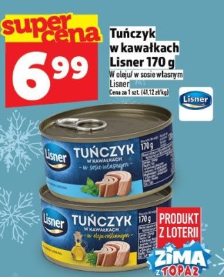 Tuńczyk w kawałkach Lisner 170 g promocja w TOPAZ