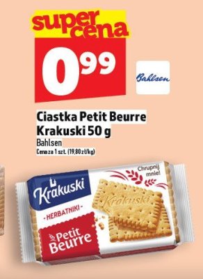 Ciastka Petit Beurre Krakuski 50g promocja w TOPAZ