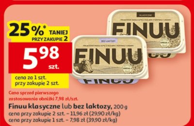 Finuu klasyczne lub bez laktozy promocja w Auchan