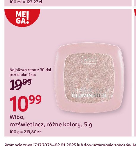 Rozświetlacz prasowany nr 1 Wibo diamond illuminator promocja w Rossmann