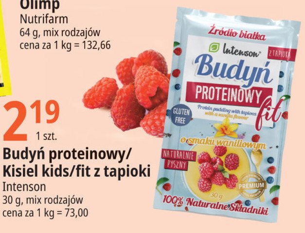 Kisiel kids z tapioki truskawkowy Intenson promocja