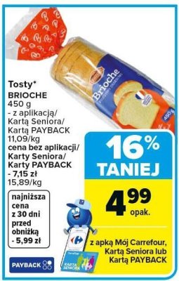 Tosty BRIOCHE promocja w Carrefour Market