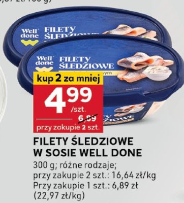 Filety śledziowe w sosie Well Done promocja w Stokrotka
