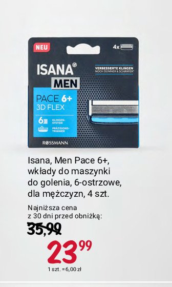 Wkłady do maszynki Isana men pace 6 promocja