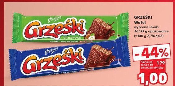 Wafelek orzechowy w czekoladzie mlecznej Grześki promocja