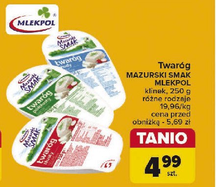 Twaróg lekki Mlekpol mazurski smak promocja w Carrefour Market