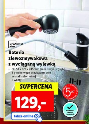 Bateria kuchenna z wyjmowaną wylewką LIVARNO HOME promocja
