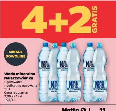 Woda mineralna delikatnie gazowana 1,5 l promocja w Netto