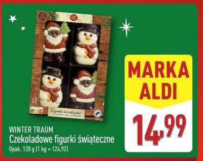Czekoladowe figurki świąteczne WINTER TRAUM promocja w Aldi