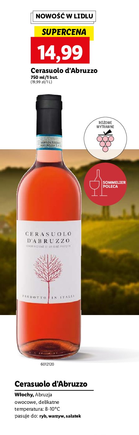 Wino CERASUOLO D'ABRUZZO DOP promocja w Lidl