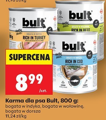 Karma dla psa Bult, 800 g - bogata w indyka, bogata w wołowinę, bogata w dorsza promocja w Biedronka