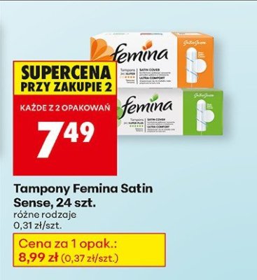 Tampony Femina Satin Sense, 24 szt. promocja w Biedronka