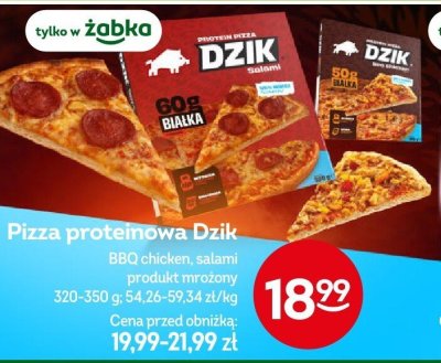 Pizza proteinowa Dzik BBQ chicken, salami promocja w Żabka