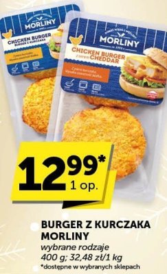 Burger z kurczaka Morliny, wybrane rodzaje promocja w Euro Sklep