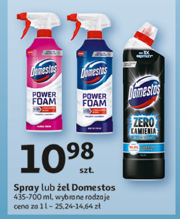 Żel do wc blue Domestos zero kamienia promocja w Auchan