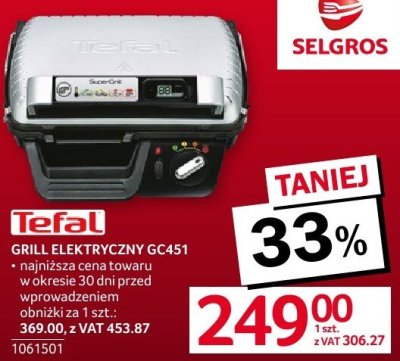 Grill elektryczny Tefal GC451 promocja w Selgros