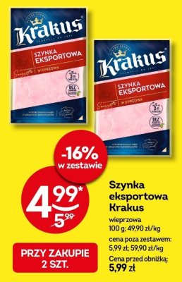 Szynka eksportowa Krakus wieprzowa promocja w Żabka