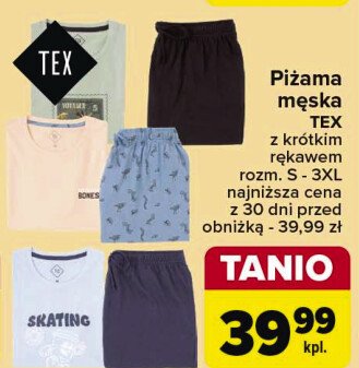 Piżama męska z krótkim rekawem rozm. s-3xl Tex promocja