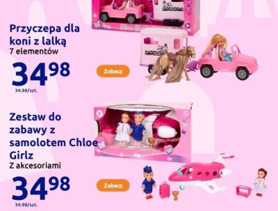 Zabawka Przyczepa dla koni z lalką 7 elementów promocja w Action